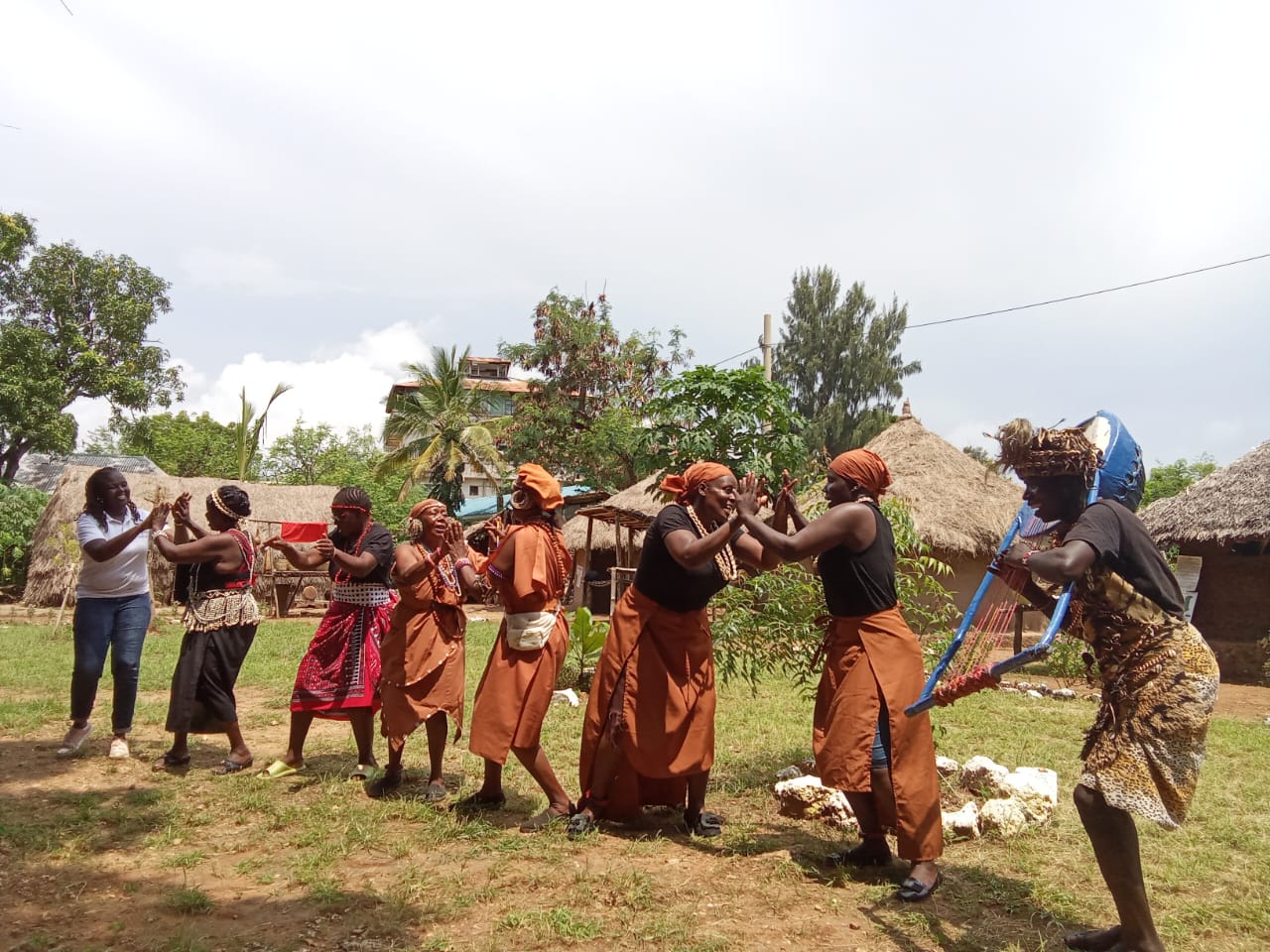 The dancers engaging with the KTB visitors